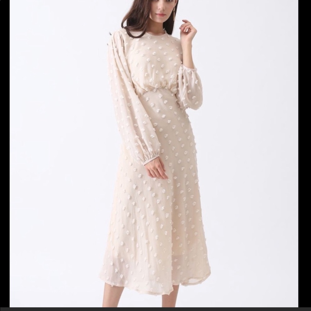 Chicwish COTTON CANDY SHEER MAXI DRESS IN CREAM